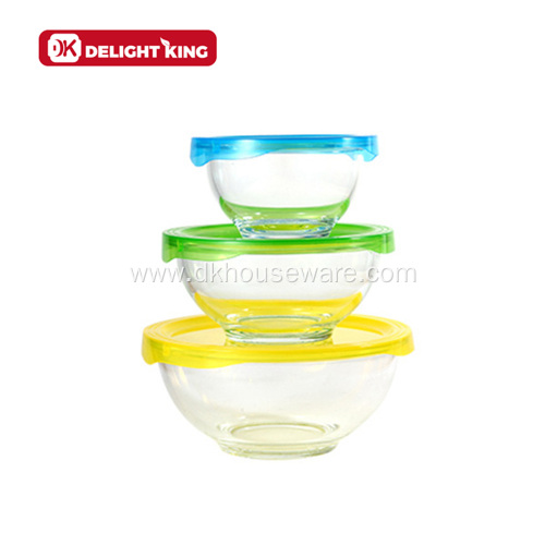 5pcs Borosilicate Glass Mixing Bowl Set With Lid
